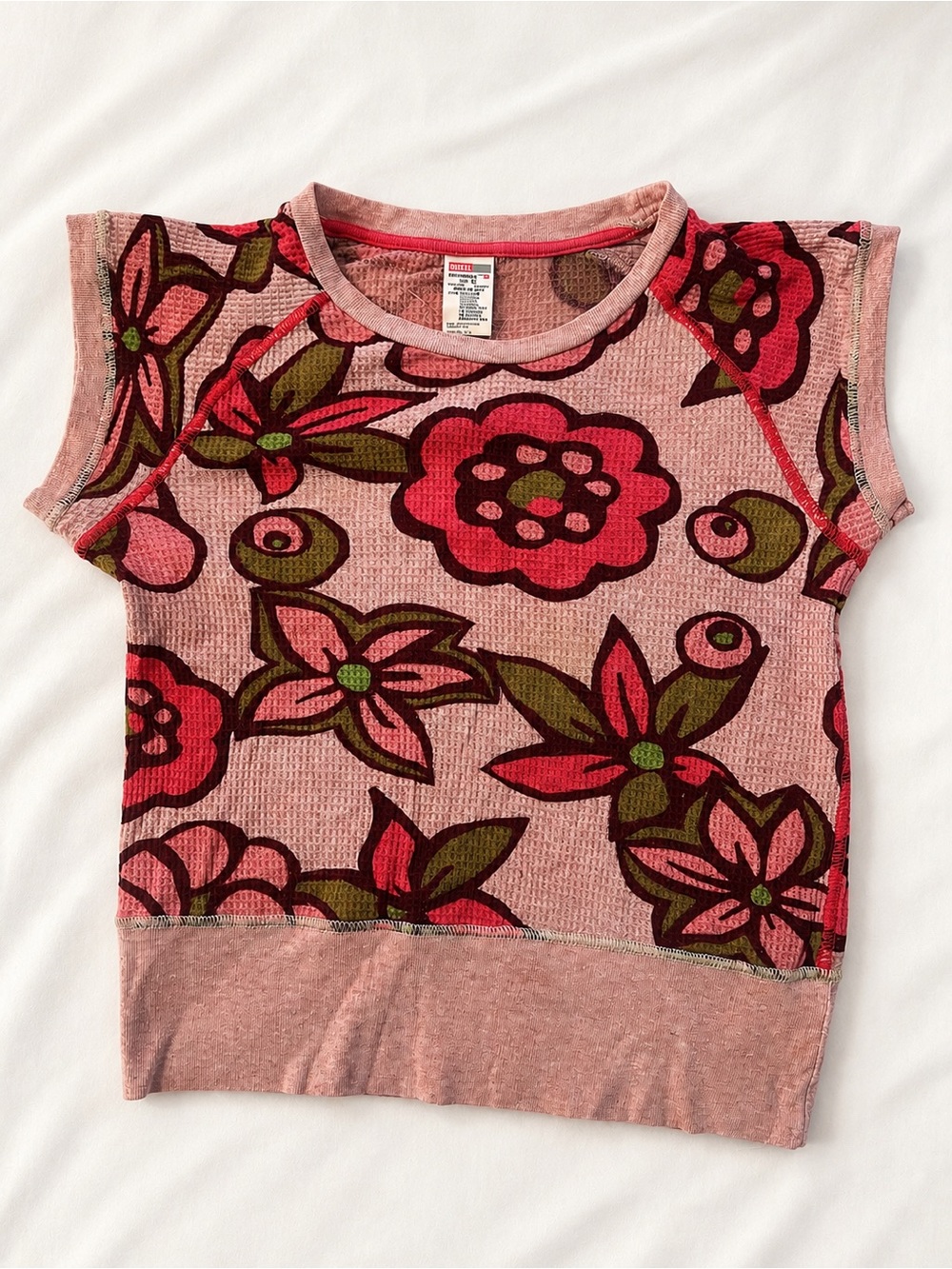 Diesel Pink Floral Short Sleeve Tee